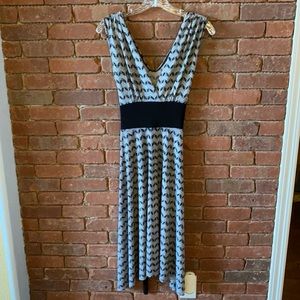Black and White Geometric Patterned Dress